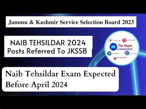 JKSSB Naib Tehsildar Posts Referred To JKSSB Advertisement Soon Jkssb