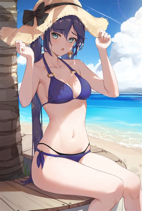 Yuu Maraa Genshin Impact Mona Megistus Bikini Swimsuits 1006428