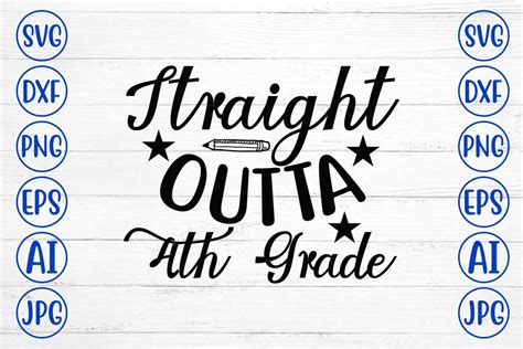 Straight Outta Th Grade Svg Cut File Graphic By Designmedia Creative