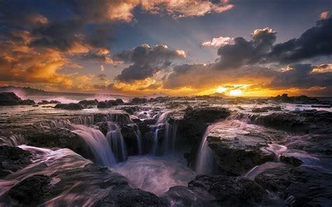 Sunset Waterfall Wallpapers - Top Free Sunset Waterfall Backgrounds ...