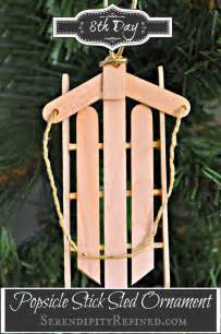 Simple Popsicle Stick Sled Ornament Day Rustic Christmas