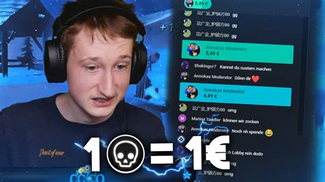 Fortnite 1 Kill 1€ Challenge☠️ Youtube