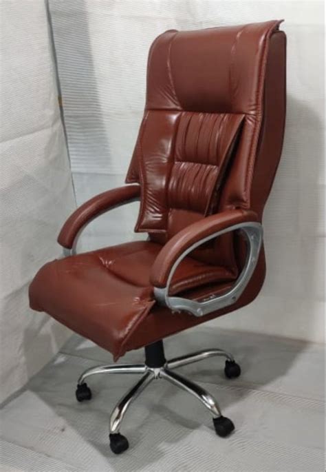 Leather High Back Office Revolving Chair Brown At Rs In Greater Noida