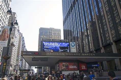 Entrance Of Madison Square Garden Building Complex From Seventh Avenue