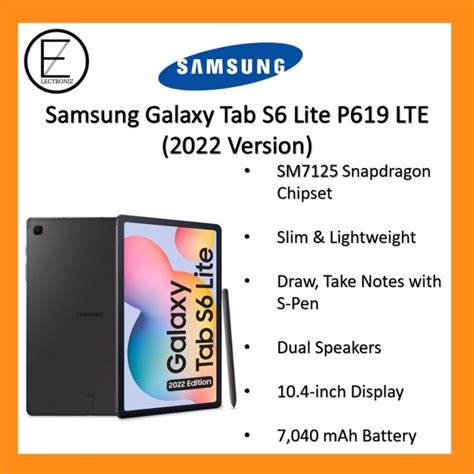 Samsung Galaxy Tab S6 Lite With S Pen P619 Lte 464gb 2022 Version Lazada Ph