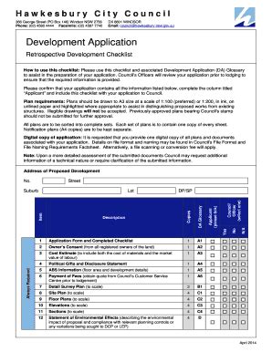 Fillable Online Hawkesbury Nsw Gov Development Application