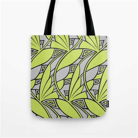 Modern Art Nouveau Tessellations Green Gray Tote Bag By Aapshop Society