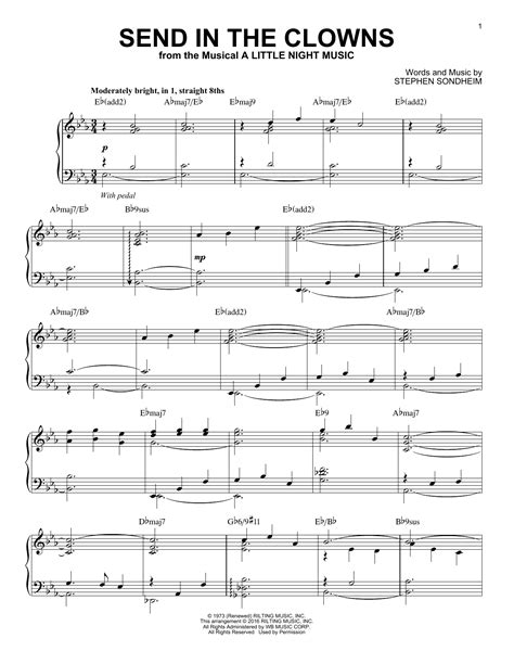 Stephen Sondheim Send In The Clowns Jazz Version Arr Brent Edstrom