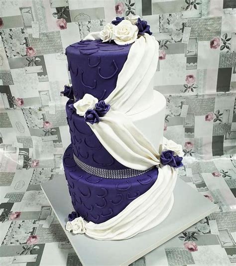 Purple Elegant Wedding Cake Decorated Cake By Ramiza Cakesdecor