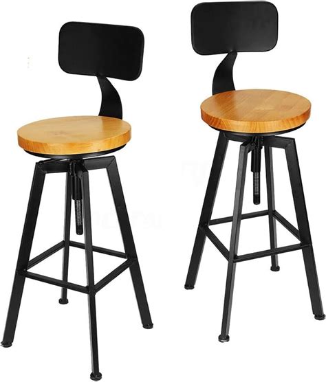 Dilibee Lot De Tabourets De Bar R Glables En Hauteur En Bois Avec