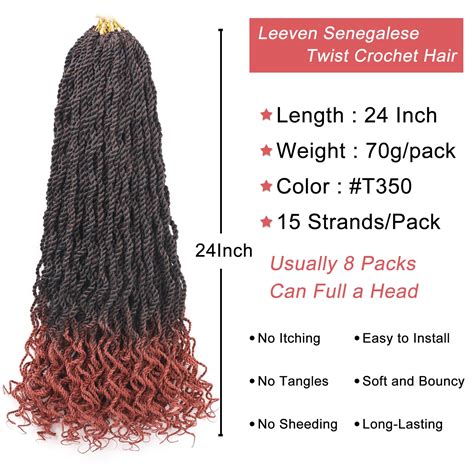 Snapklik Leeven Inch Senegalese Twist Crochet Hair