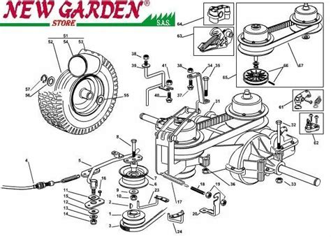 VUE EN ÉCLATÉ Transmission Tracteur Tondeuse EL63 XE75VD Castelgarden