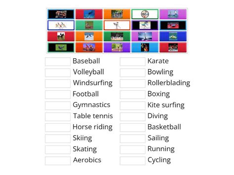 Sport types - Match up