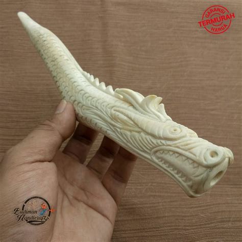 Jual Pipa Rokok Tulang Motif Ukir Naga Uk 27 Cm Di Lapak Budiman