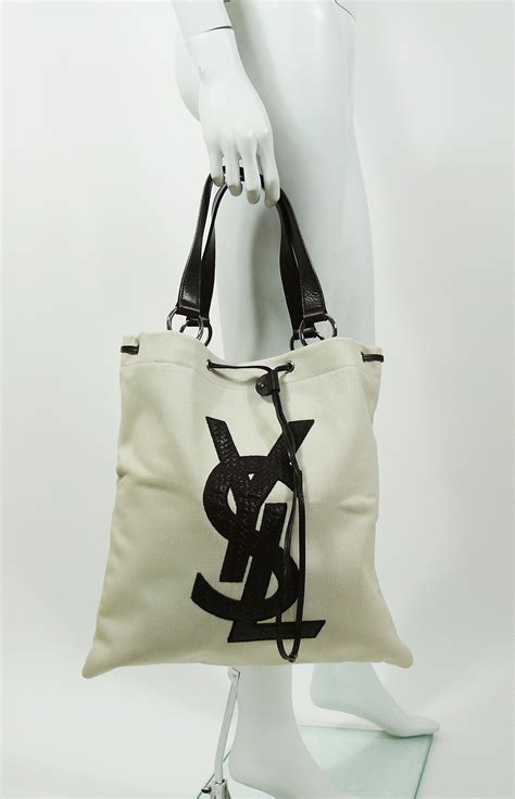 Yves Saint Laurent Canvas Ysl Tote Bag At 1stdibs