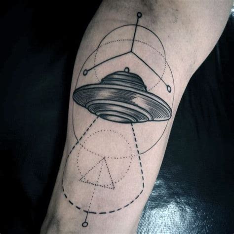 100 Ufo Tattoo Designs For Men Alien Abduction Ink