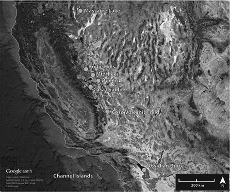 Map of obsidian sources identified for Channel Islands artifacts ...