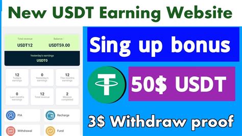 Sing Up Bonus Usdt Live Withdraw Usdt Usdt Earning Site