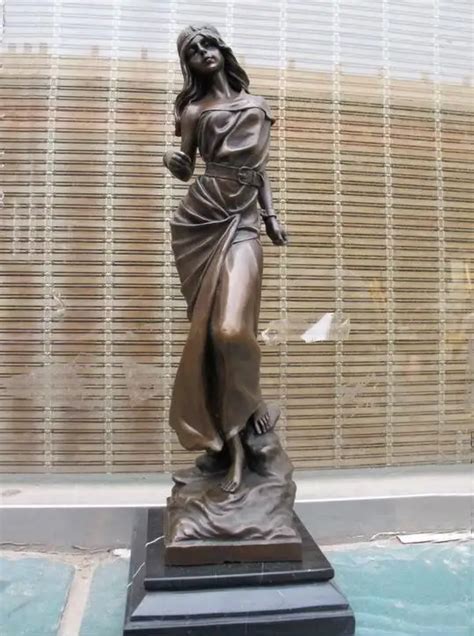 Western Bronze Marble Statue Skirt Girl Sexy Woman Art Sculpture In Statues And Sculptures From