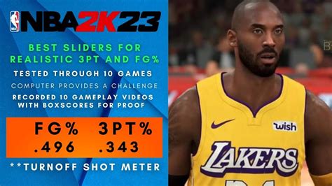 Best Sim Sliders For Realistic 3pt And FG NBA 2K23 Gameplay Video