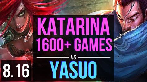 Katarina Vs Yasuo Mid ~ 1600 Games Kda 1729 Legendary ~ Korea