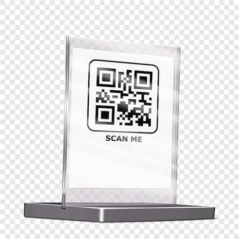 Premium Vector Acrylic Transparent Qr Code Holder Display Realistic