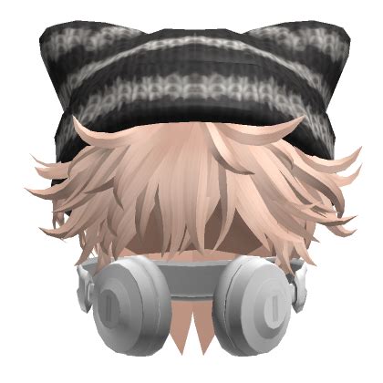 Messy Hair W Headphones Y K Beanie In Blonde Roblox