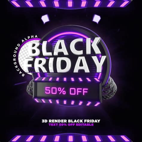 Premium PSD Label Black Friday 3d Realistic Render For Promotion