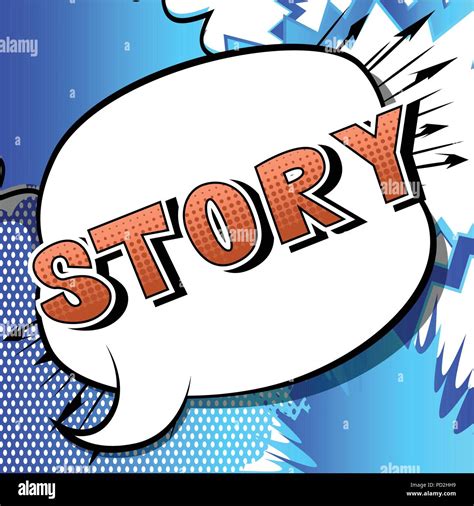 Story Comic Book Style Word On Abstract Background Stock Vector Image