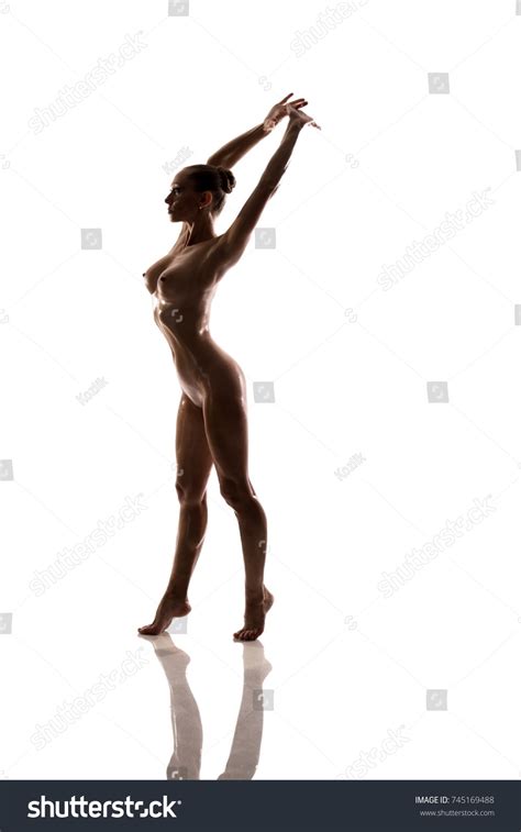 Naked Woman Posing Against White Background Stock Photo 745169488 Shutterstock