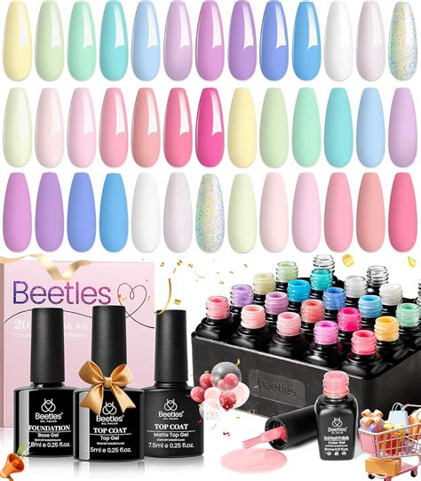 Beetles de esmalte de uñas de gel beetles 20 colores 3 piezas de