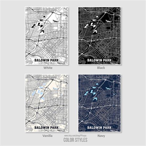 Baldwin Park Map Print Baldwin Park City Map California Ca Etsy