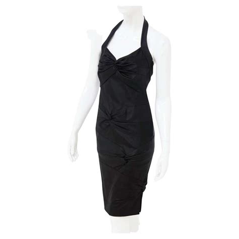 Christian Dior By John Galliano Brown Leather Bias Cut Strapless Dress