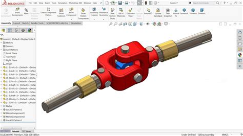 Solidworks Tutorial Design Of Universal Joint Youtube