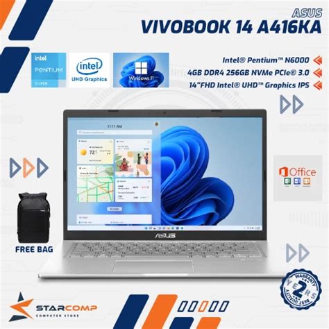 Starcomp Asus Vivobook A Ka Pentium N Gb Gb Ssd Fhd Ips