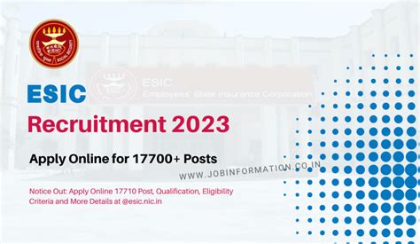 Esic Recruitment Apply Online