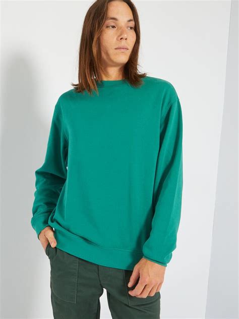 Effen Sweater Van Joggingstof Groen Kiabi