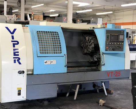 Mighty Viper VT 25B CNC Turning Center 10 3 Jaw Chuck Chip Conveyor