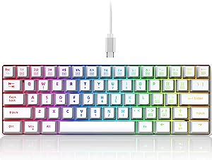 Snpurdiri 60 Gaming Keyboard RGB Compact Small Wired Office Membrane