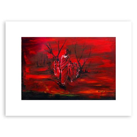 Red - traditional African art print • AfriMod