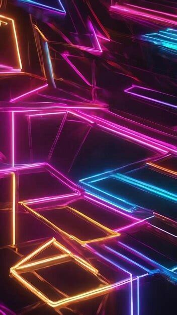 Premium Photo 3d Neon Led Light Effect Background Design