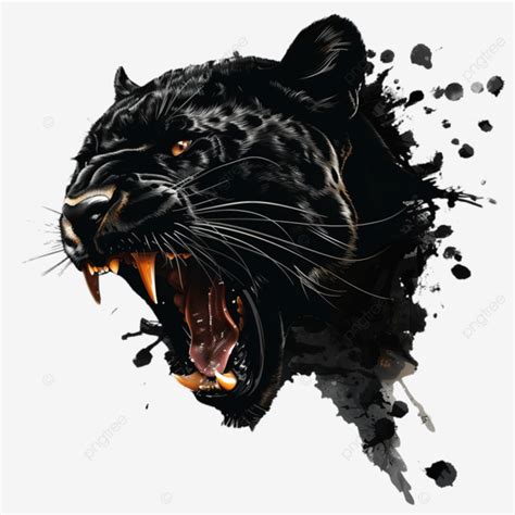 Angry Panther Head Unleashing The Beast Panther Animals Predator Png