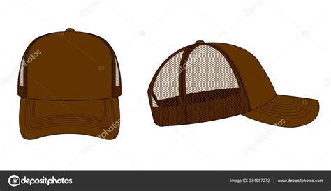 Trucker Cap Mesh Cap Template Illustration Stock Vector Image By Barks