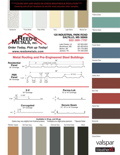 Mbci Color Chart Notice Of Price Increase Mbci Martin Moran Roofing