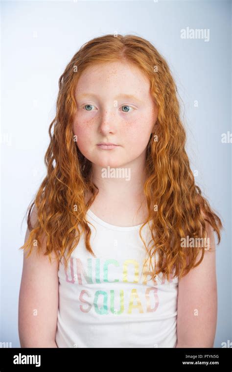 Redhead Freckles 10 12 Years Banque De Photographies Et Dimages à