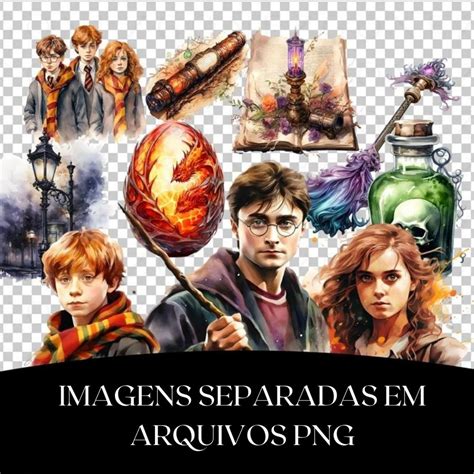 Kit Digital Harry Potter Aquarela Elo Produtos Especiais