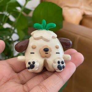 Polymer Clay Puppy Sprout Desk Friend And Study Buddy Etsy