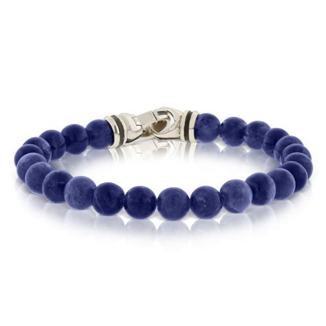 Men's Sodalite Bead Bracelet, Silver Clasp | Ben Bridge Jeweler