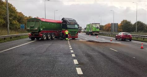 M62 Crash As Jackknifed Lorry At Ainley Top Causes Miles Of Queues