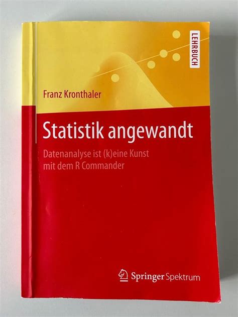 Statistik Buch Angewandte Statistik Datenanalyse Kaufen Auf Ricardo